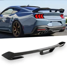 For 24 25 Ford Mustang DH Style Glossy Black Rear Trunk Wickerbill Spoiler Wing