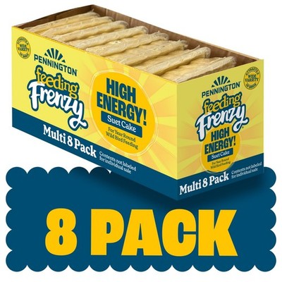 High Energy Suet Cake for Wild Birds Year-Round Feeding 8 Pack of 11.75 oz Cakes