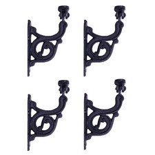Black Wrought Iron Stair Hand Rail Bracket 4.5" H X 3.2" Proj. Rust Resistant...