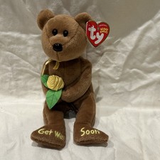 Ty Beanie Baby BANDAGE the Get Well Soon Bear (8.5 inch) MWMT Stuffed Animal Toy