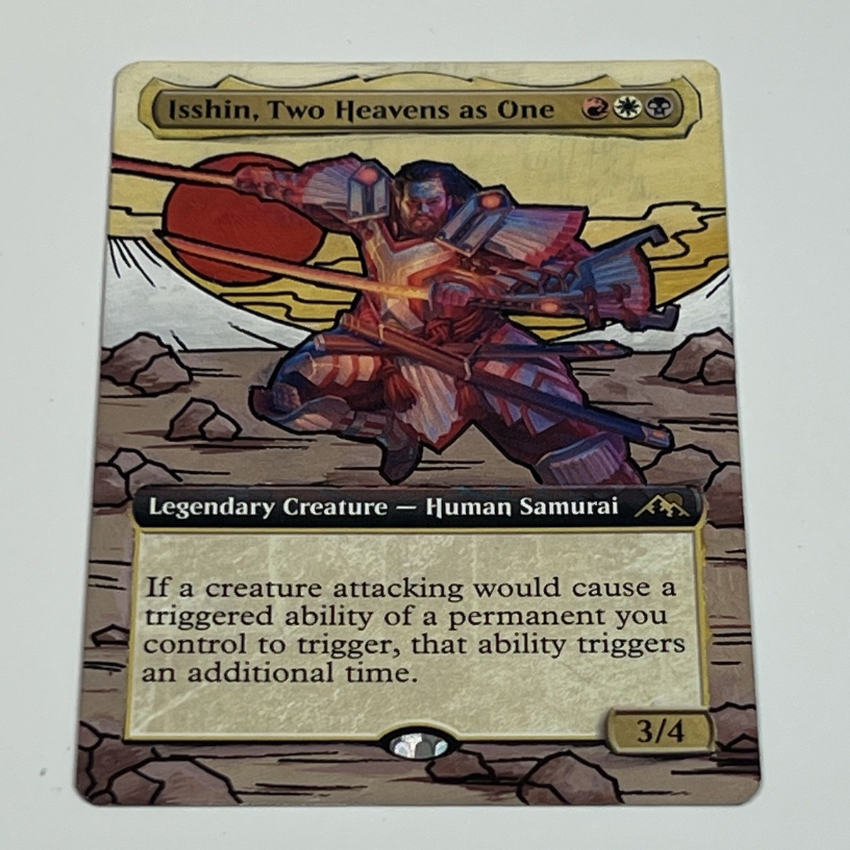 MTG Isshin, Two Heavens As One, Hand Painted Altered Card EDH