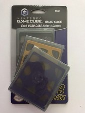 Nintendo GameCube Quad Case Plastic Game Cases 3 Pack