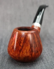 VAUEN Sterling Silver #039 Sitter (B11) Filtered 9MM Tobacco Pipe ~ White Dot