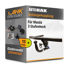 Für Mazda 3 Stufenheck 18- AUTO HAK Anhängerkupplung abnehmbar + 13polig E-Satz