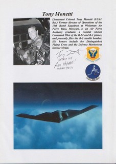 Tony Monetti ; USAF ; B 52 B 1 B 2 ; "SPIRIT 105"