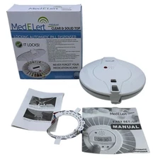 Med-E-Lert Automatic Pill Dispenser 6 Alarm  Clear + Solid Cover ** NO KEY **