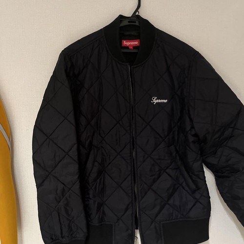 SUPREME SEQUIN PATCH QUILTED BOMBER JACKET BLACK size S Used from Japan - Picture 22 of 24