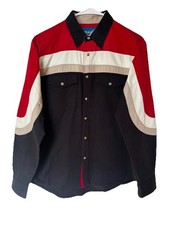 Vintage Wrangler Boys Youth XL 14/16 Rodeo . Red, Black Color Block