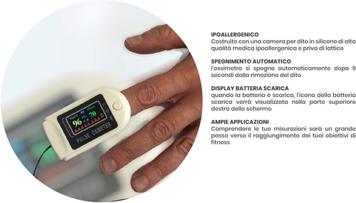 Saturimetro Pulsossimetro Professionale - Certificato Medico CE. Controllo Frequ - Foto 4 di 12