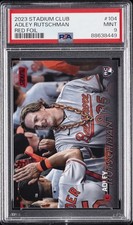 2023 TOPPS STADIUM CLUB RED FOIL #104 ADLEY RUTSCHMAN ROOKIE RC PSA 9
