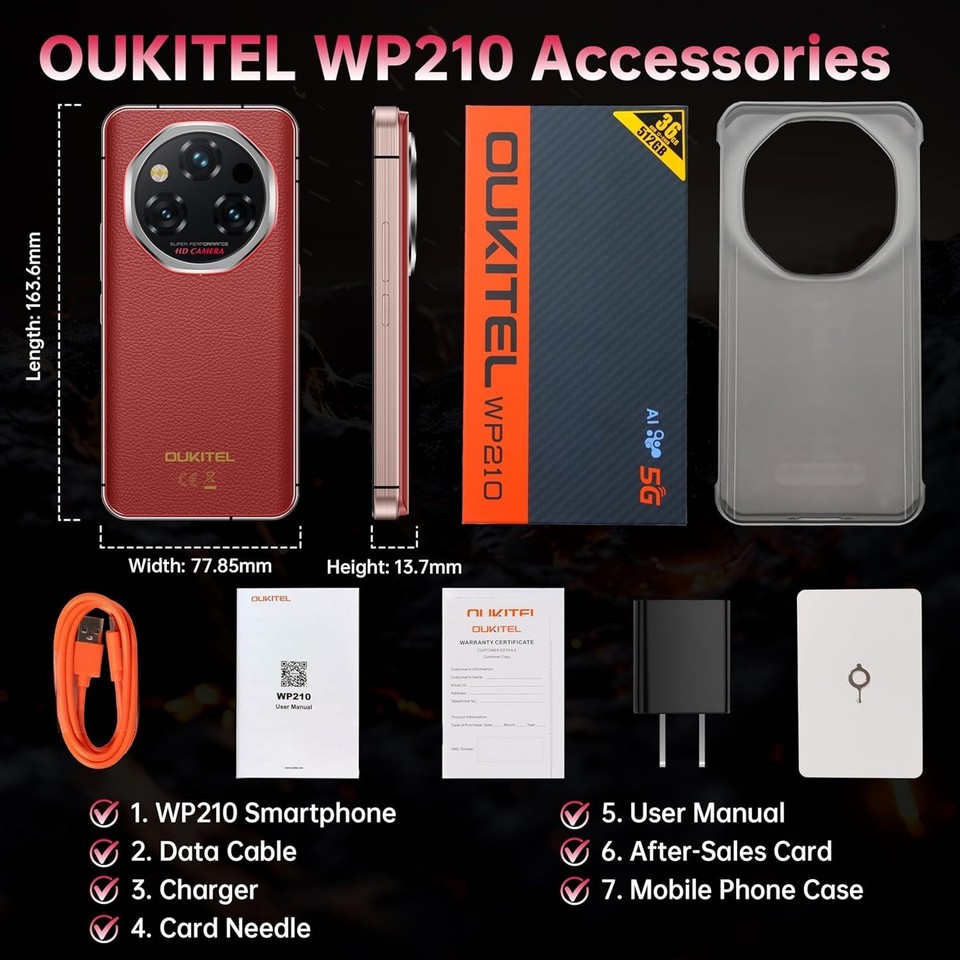 OUKITEL WP210 Rugged Smartphone 5G, Dimensity 8200 Seychelles - View #3