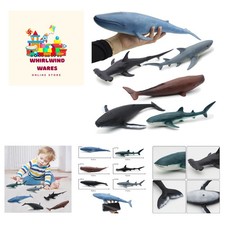 6 Pack Colorful Sea Animal Toy Figures - Large 14.5'' Educational Ocean Set
