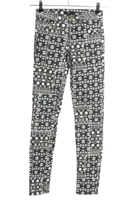 H&M Pantalon strech Dames Pantalon T EU 34 noir-blanc cassé style décontracté - Photo 1/4