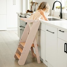 Kids Step Stool for Ages 3 , 3 Height Adjustable Toddler Tower, Montessori Fu...