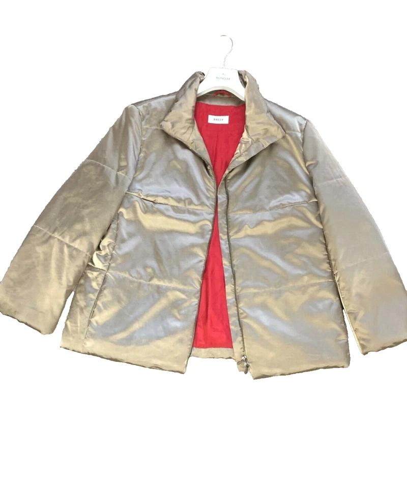 RARE SHINY Women's BALLY Down Jacket Coat Puffer Bomber EU 42 US 12 UK 14 - 16 L - Image 4 of 4
