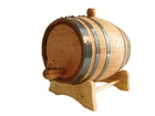 Oak Barrel 1 liter Black Bands for whiskey or spirits - free engraving