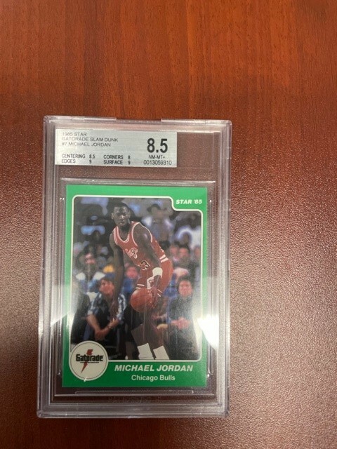 1985 Star Gatorade Slam Dunk #7 Michael Jordan BGS 8.5 from