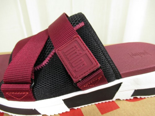 NUEVO EN CAJA Fitflop Mujer Alyssa Correa Ajustable Sandalia EE. UU. 7/EUR 38 Granate/Negro - Imagen 9 de 12
