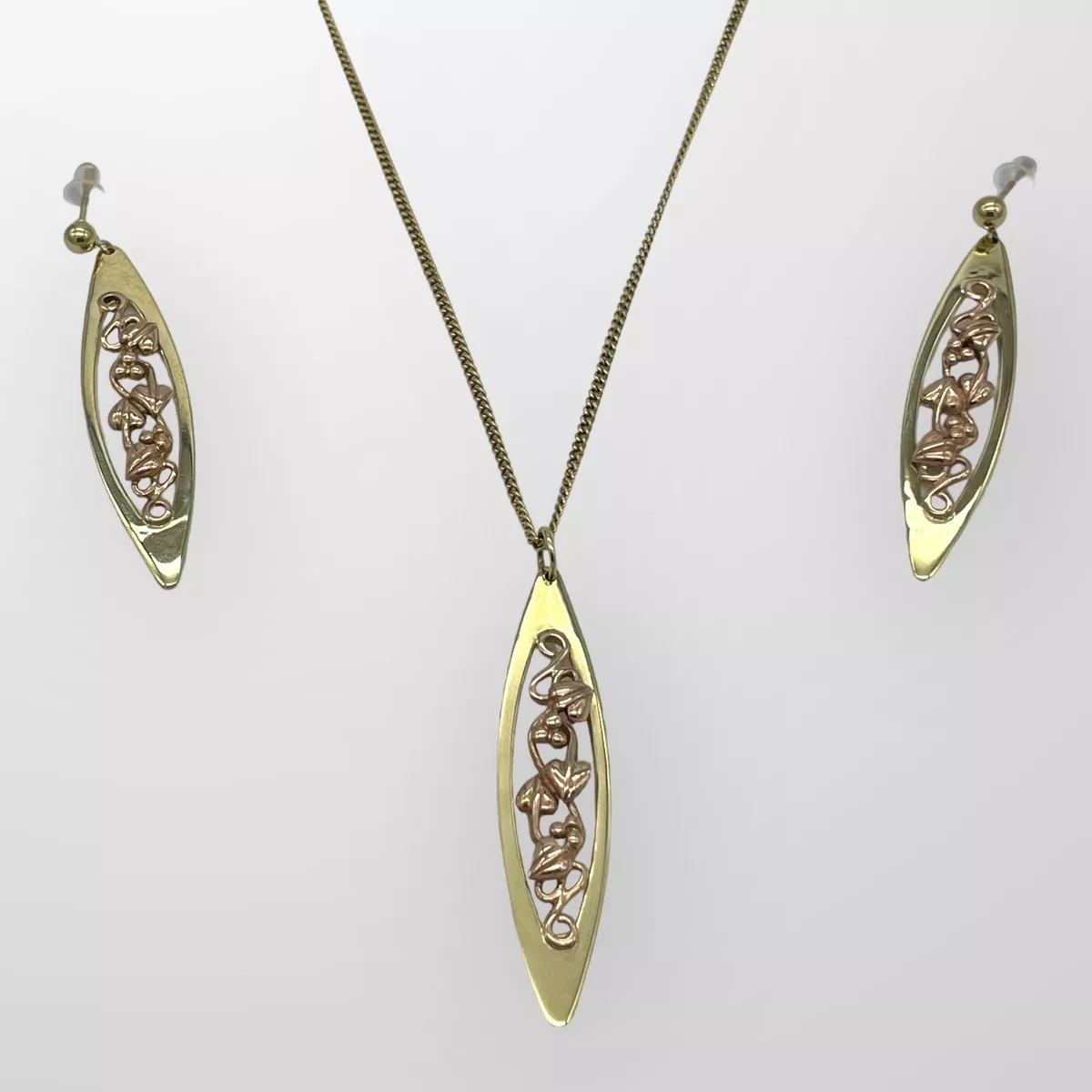 9ct Yellow Rose Gold Clogau Jewellery Set Used New Box