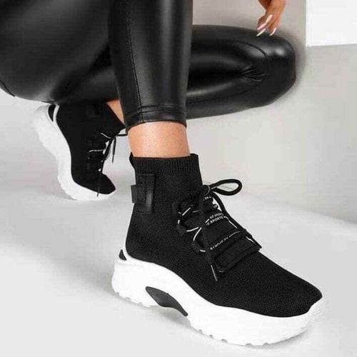 Sneakers SCARPE DONNA calzino vari colori beige bianco e nero | eBay