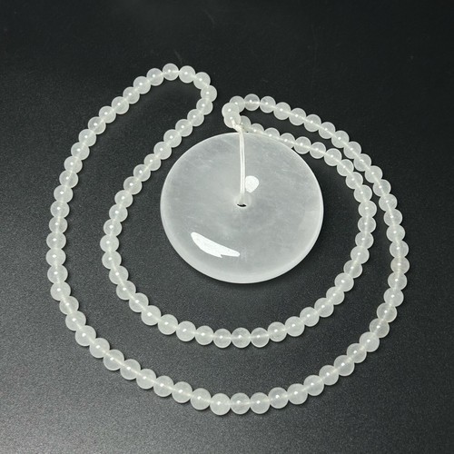 Natural Icy White Jade jadeite Peace Buckle Pendent & Necklace - Picture 5 of 11