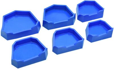 6pcs/Set Large/Medium/Small Lab Model Former Base Molds with Notches Color Blue