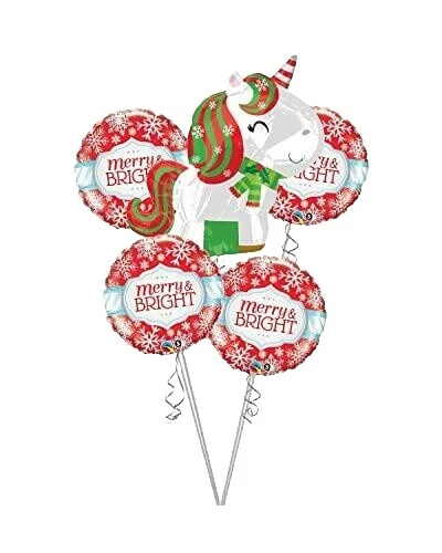 Christmas Unicorns Party Foil Balloons