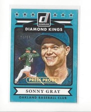 2015 Donruss Press Proofs Gold #20 Sonny Gray (Diamond Kings) A's /99 