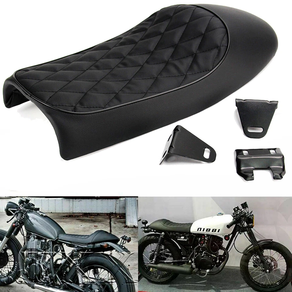 Fit for Honda CB Suzuki GS Yamaha Motorcycle Vintage Cafe Racer Hump Saddle Seat - Image 2 of 4