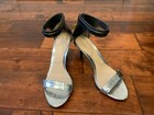 3.1 Phillip Lim Silver Snakeskin Strappy Heels W/ Black Ankle, Size 8 US 38 IT — photo 3