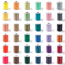 85yds/Roll Korean Waxed Polyester Cords Round Beading Threads Tiny Strings 1mm
