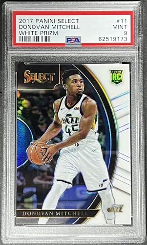 Donovan Mitchell PSA 9 - 2017 Select Concourse #11 WHITE PRIZM /149 Rookie RC