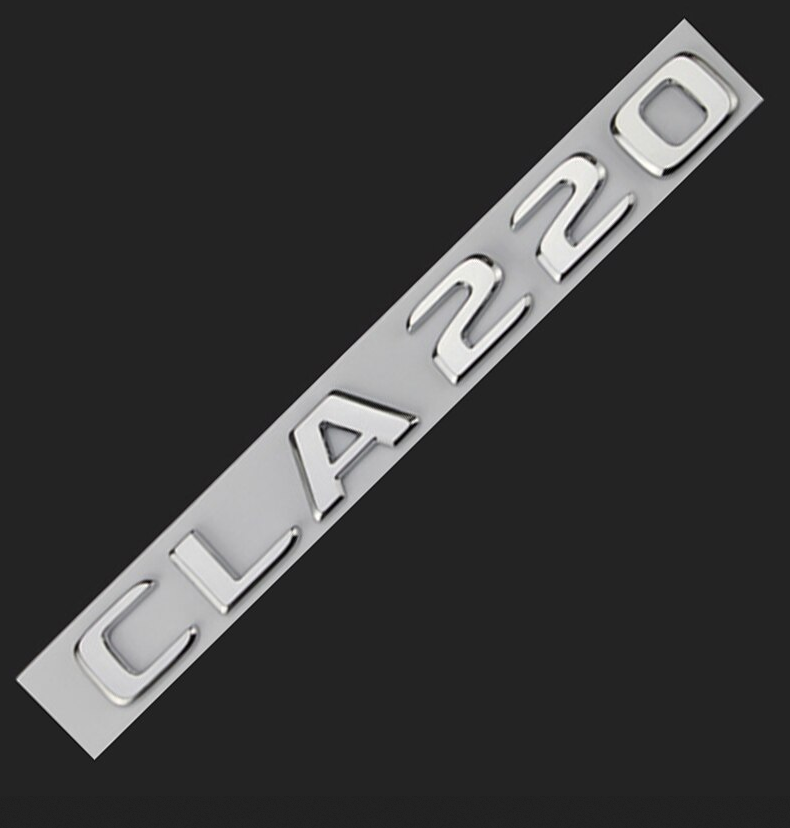 For CLA220 Car Rear Sticker Trunk Emblem Boot Back Letters Silver Chrome