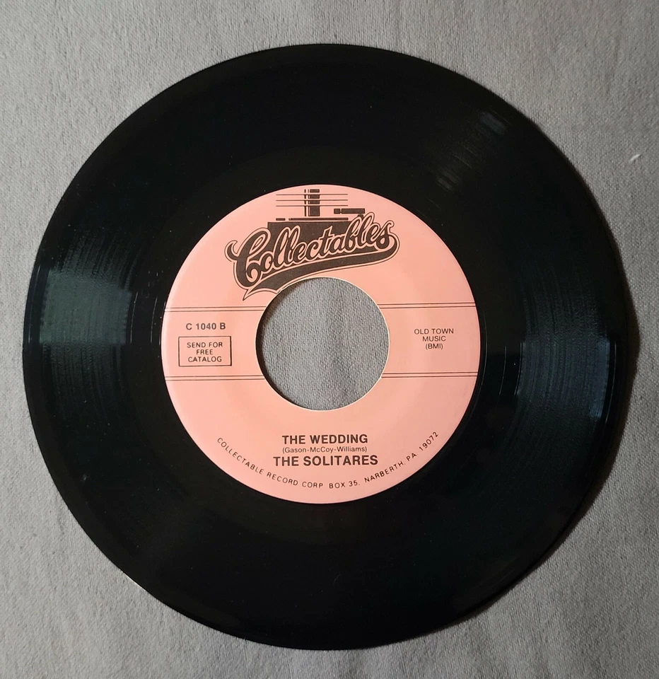 The Solitaires ‎45 Walking Along / The Wedding COLLECTABLES M- RE R&B/DOO WOP Foto 2 de 2