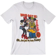 Rare Freaknik Atlanta 97 Who Dat Iz Cotton White unisex  Shirt Gift family Shirt