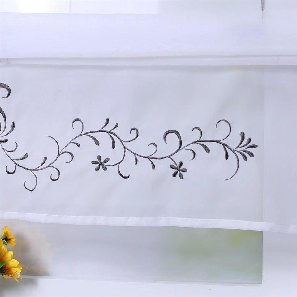 Raffrollo Weiß Raffgardinen mit Tunnelzug Küche Fenstergardine Wohnzimmer Modern - Bild 4 von 4