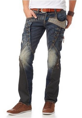 Cipo & Baxx C1088 Herren Jeans W32-W38 L34 NEU Straight Cut Hose Denim Blau Used