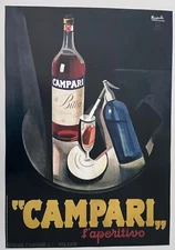 CAMPARI ADVERTISEMENT,1926 BY MARCELLO NIZZOLI, RARE 1990’s REPRODUCTION PRINT