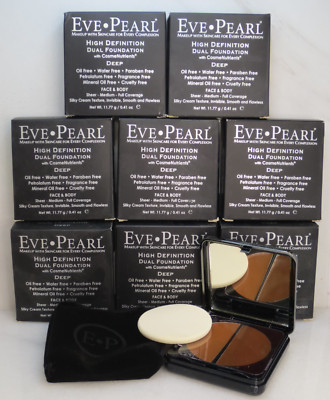 EVE PEARL HIGH DEFINITION DUAL FOUNDATION DEEP 0.41 OZ BOXED LOT OF 8