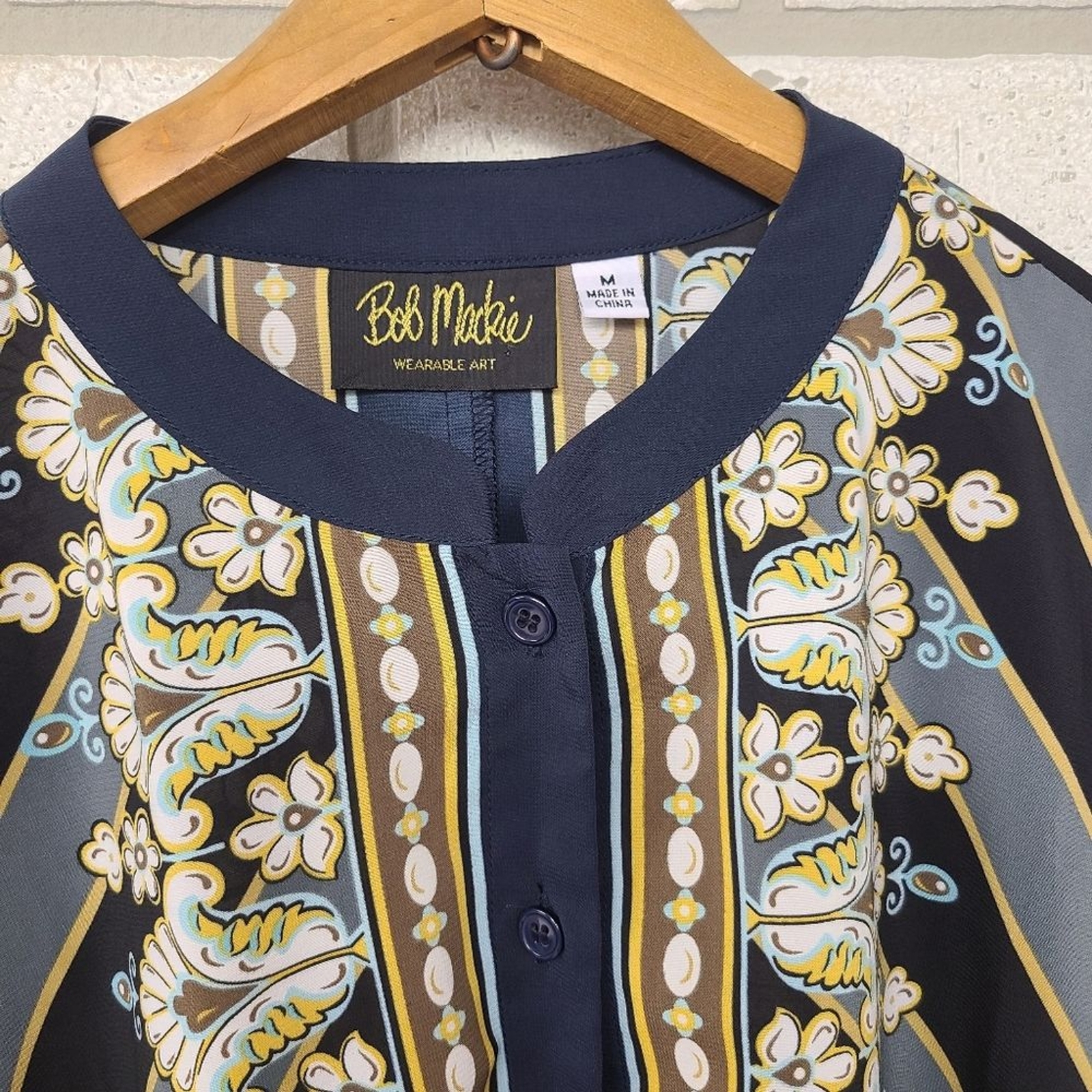 Bob Mackie Striped Pattern Button Down Tunic Size… - image 3