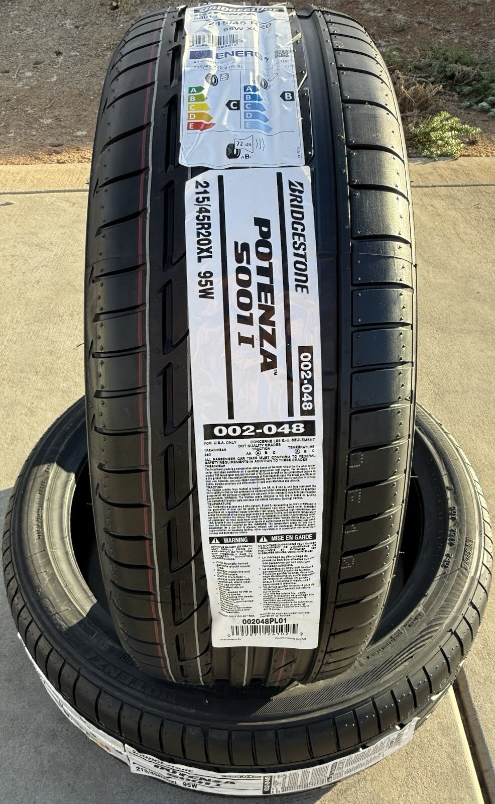 Set of TWO BRAND NEW 215/45R20 95W Bridgestone Potenza S001 Tires BMW i8 Tires