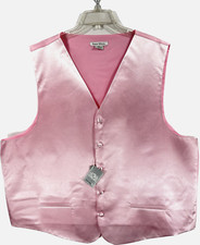 Daniel Ellissa Men's Pink Vest 5 Buttons Pink Back Polyester Size 3XL