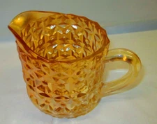 Jeanette Glass Floragold Holiday Buttons and Bows Milk Pitcher Iridescent 