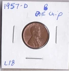 1957-D Lincoln Cent Die Chip in the B and BIE L18