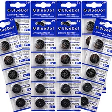 40 pieces (BlueDot RETAIL PACKAGED) CR2032 DL2032 ECR2032 Lithium battery fast
