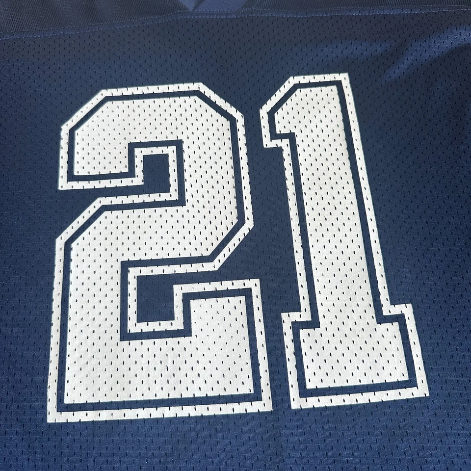Camiseta deportiva azul de juego grande juvenil talla #21 Ezekiel Elliott auténtica de los Dallas Cowboys Foto 3 de 4
