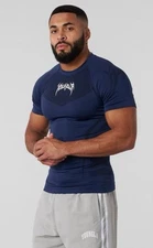 YoungLA #4041 Men’s Size (L)  Large Navy Blue Warrior Compression T Shirt  (NEW)
