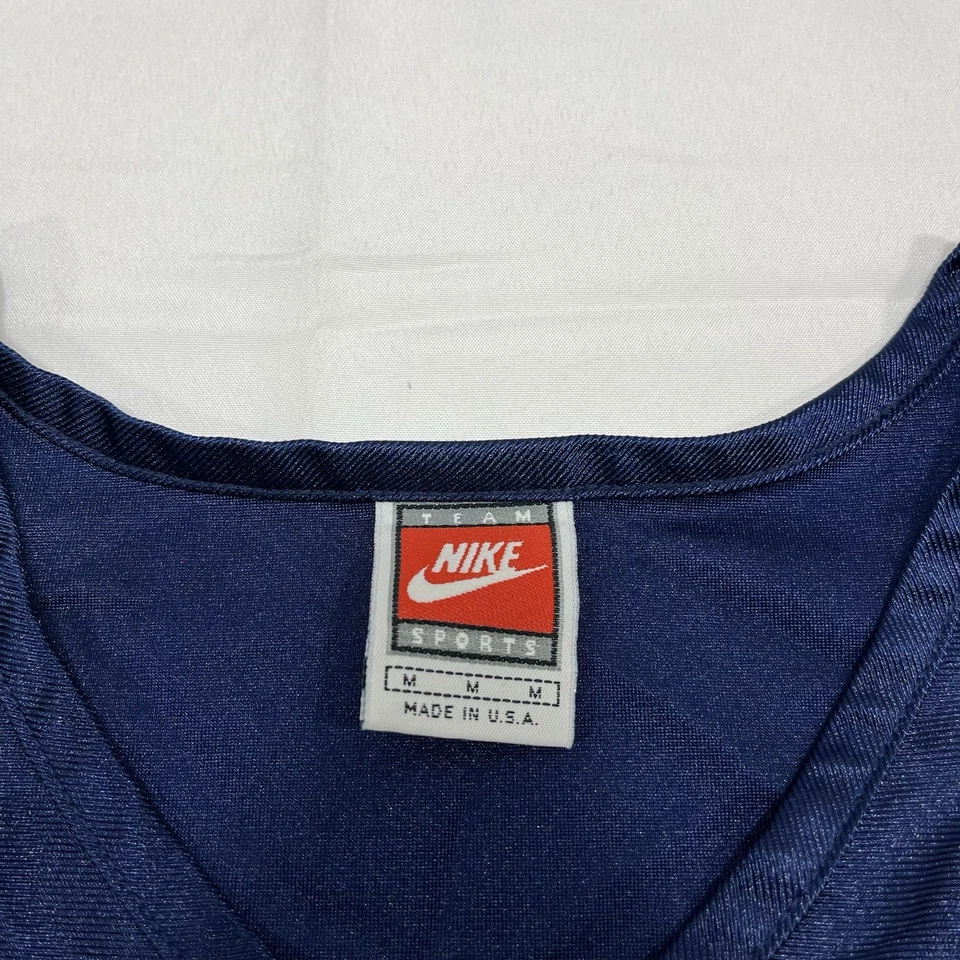 Vintage 80’s/90s Nike Tank Top M Blue Made in USA Athletic Shirt Center Swoosh - Image 3 of 4