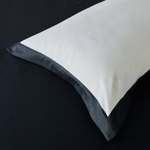  Black and White Duvet Cover 100% Egyptian Cotton 3 Pcs Set 1 Queen Black White