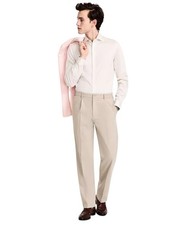 Tommy Hilfiger Mens Relaxed fit Pleated Dress Pants 40 / 30 Beige Solid